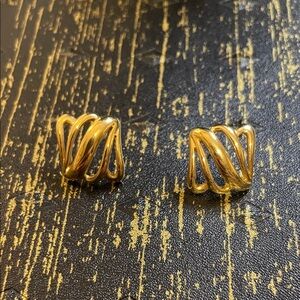 Monet Gold Wave Earrings